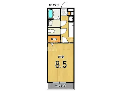 エトワールシャトレ I・II(1K/2階)の間取り写真
