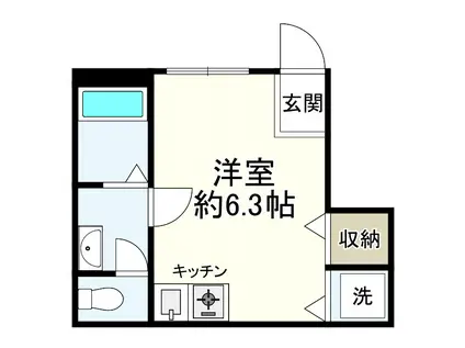 エクセルコート武蔵関(ワンルーム/1階)の間取り写真