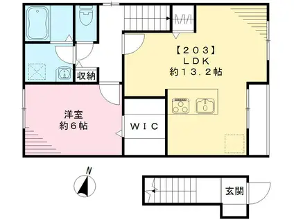 クロッシェ(1LDK/2階)の間取り写真