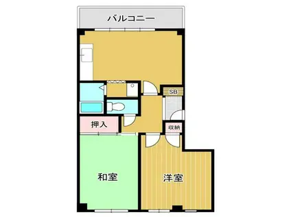 森岡ビル(2DK/2階)の間取り写真