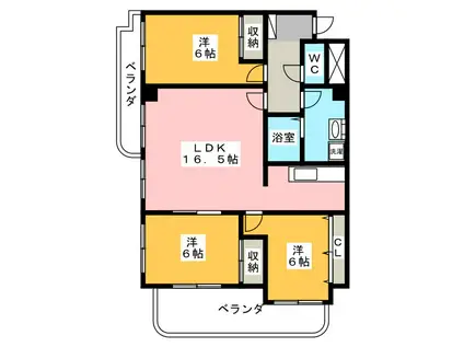 メゾン21(3LDK/5階)の間取り写真