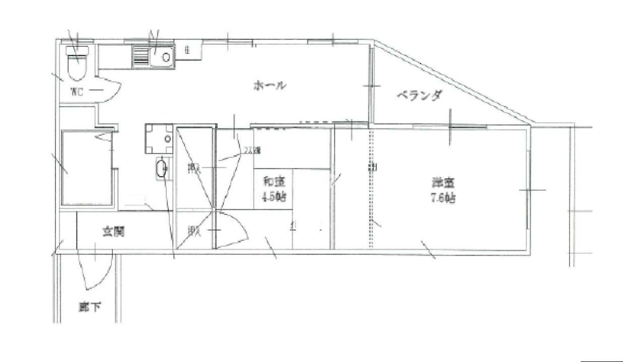 清美荘(2DK/2階)の間取り写真
