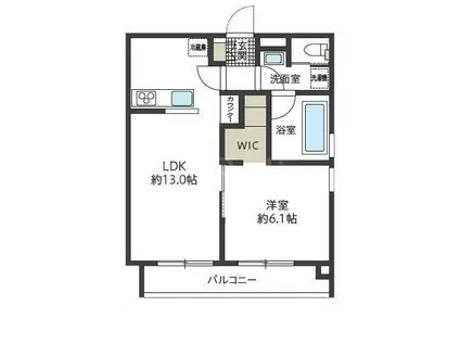 サニーウッズ(1LDK/3階)の間取り写真