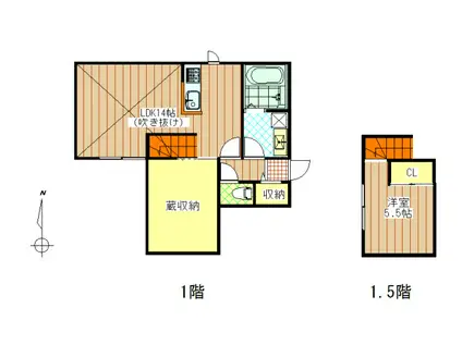 アイタスカ(1SLDK/1階)の間取り写真