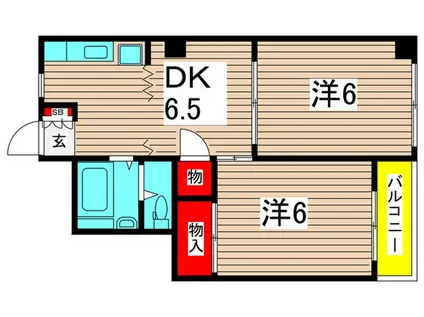 ワコー第9梅田マンション(2DK/3階)の間取り写真