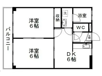 クラウンハイムNAKANO(2DK/4階)の間取り写真