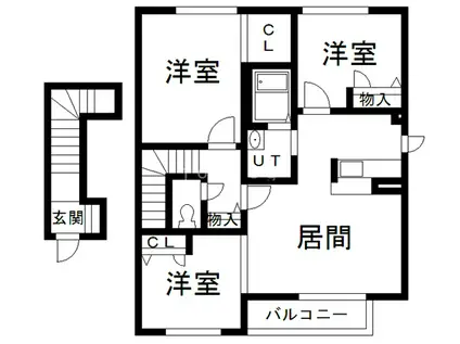 シャーメゾンウエストA(3LDK/2階)の間取り写真