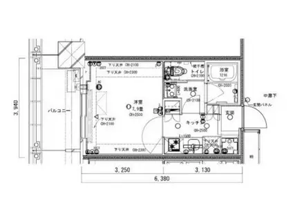 BRILLIA TOWER 浜離宮(1K/12階)の間取り写真