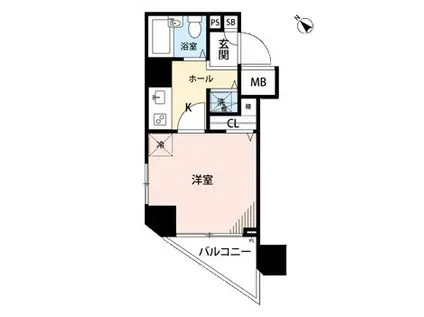 ガラステージ五反田(1K/6階)の間取り写真