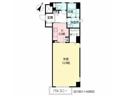 アネシス片野(1K/6階)の間取り写真