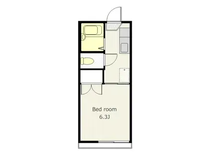 グリーンベル(1K/2階)の間取り写真