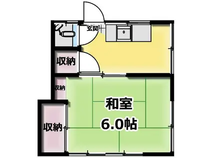 希望荘(1K/2階)の間取り写真