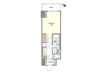 ドゥーエ横濱鶴見(1K/4階)の間取り写真