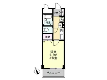 LA PORTE(1K/3階)の間取り写真