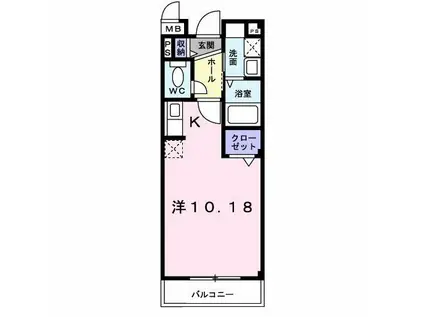 サジタリアス京田辺(ワンルーム/2階)の間取り写真