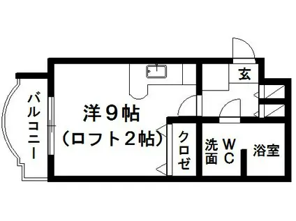 パラドール西伊場(ワンルーム/2階)の間取り写真