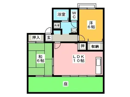 エントピア御望G(2LDK/1階)の間取り写真