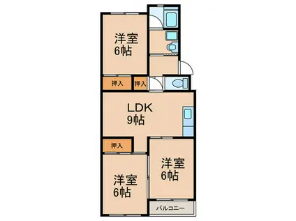 大池コーポラス(3LDK/2階)の間取り写真