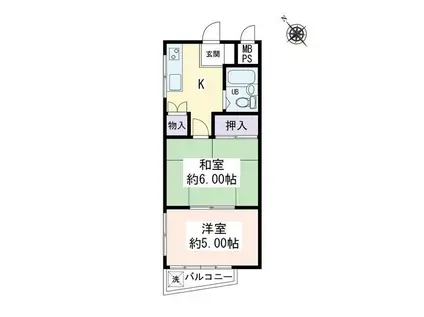 メゾンK(2K/1階)の間取り写真