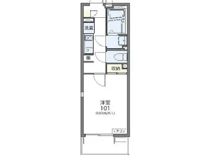 レオネクストヴァンベール ドゥ(1K/2階)の間取り写真