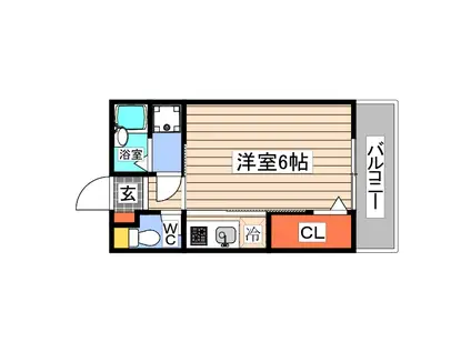 メゾンIII(1K/1階)の間取り写真