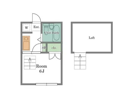 ロッケンハウスA(1K/1階)の間取り写真