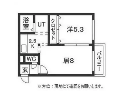 ブランノワール円(1LDK/2階)の間取り写真