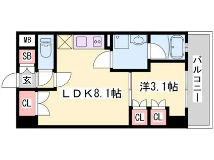 アバンダントハウス(1LDK/3階)の間取り写真