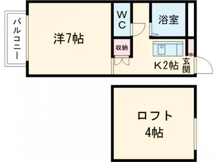 ラミアカーサ(1K/2階)の間取り写真