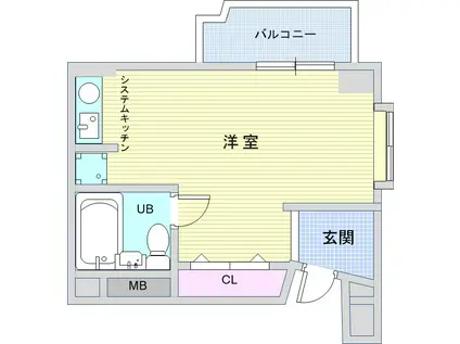 ロイヤルコート上池田(ワンルーム/4階)の間取り写真