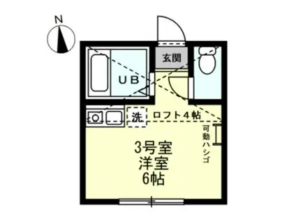 ユナイト根岸バルティアの杜(ワンルーム/2階)の間取り写真