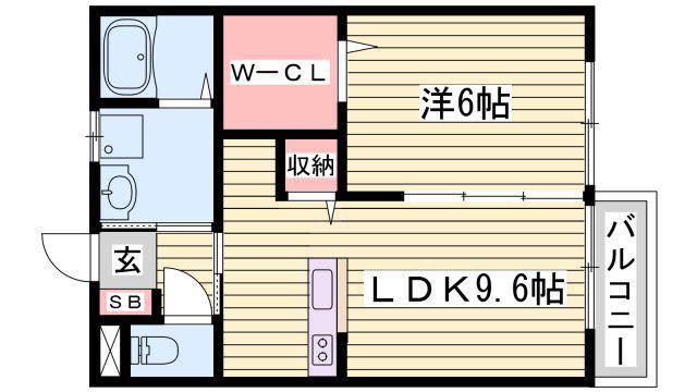 テラス・アルブール(1LDK/2階)の間取り写真