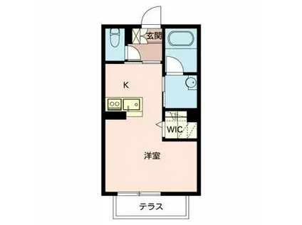 シャーメゾン山王ヒルズB(ワンルーム/1階)の間取り写真