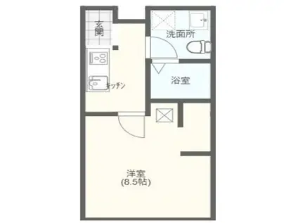 ミッドタウン原市(1K/2階)の間取り写真