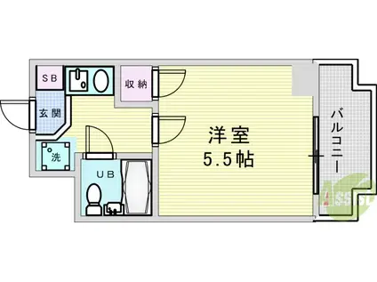 プレステージ石橋(1K/1階)の間取り写真