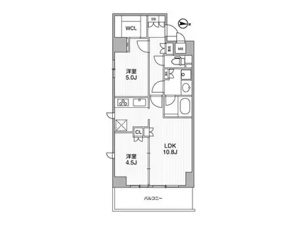 ニド浅草(2LDK/10階)の間取り写真