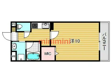 ミリアディたかつき(1K/4階)の間取り写真