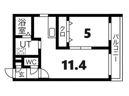 クレスト20(1LDK/3階)の間取り写真
