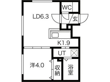 シティレジデンス北6条(1LDK/5階)の間取り写真
