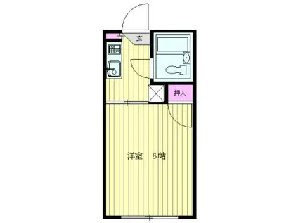 パークハイツ(1K/1階)の間取り写真