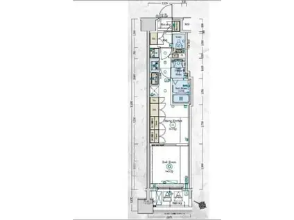ジェノヴィア阪東橋ツースカイガーデン(1DK/8階)の間取り写真