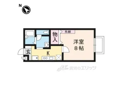 セジュール鴨土(1K/1階)の間取り写真