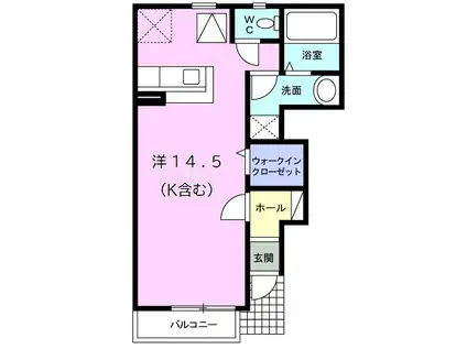 ジュネス T(ワンルーム/1階)の間取り写真