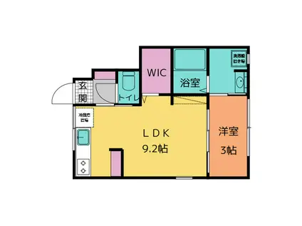 ARC-EN-CIEL(1LDK/1階)の間取り写真