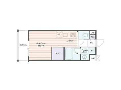 B CITY APARTMENT SHINJUKU NW(ワンルーム/3階)の間取り写真