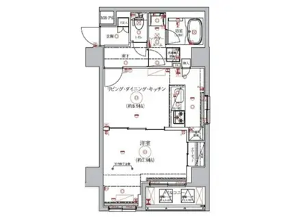 フェニーチェ ミナ II(1LDK/1階)の間取り写真