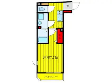 ルネサンスコート王子(1K/3階)の間取り写真