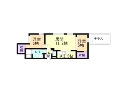 MJ発寒中央(2LDK/1階)の間取り写真