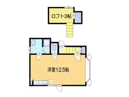 フラワーパークハイツ(1K/1階)の間取り写真