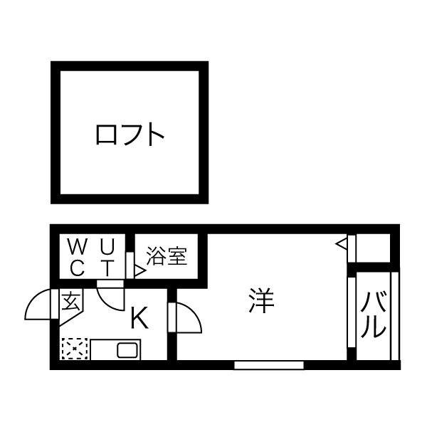 シェモア千種公園(1SK/2階)の間取り写真